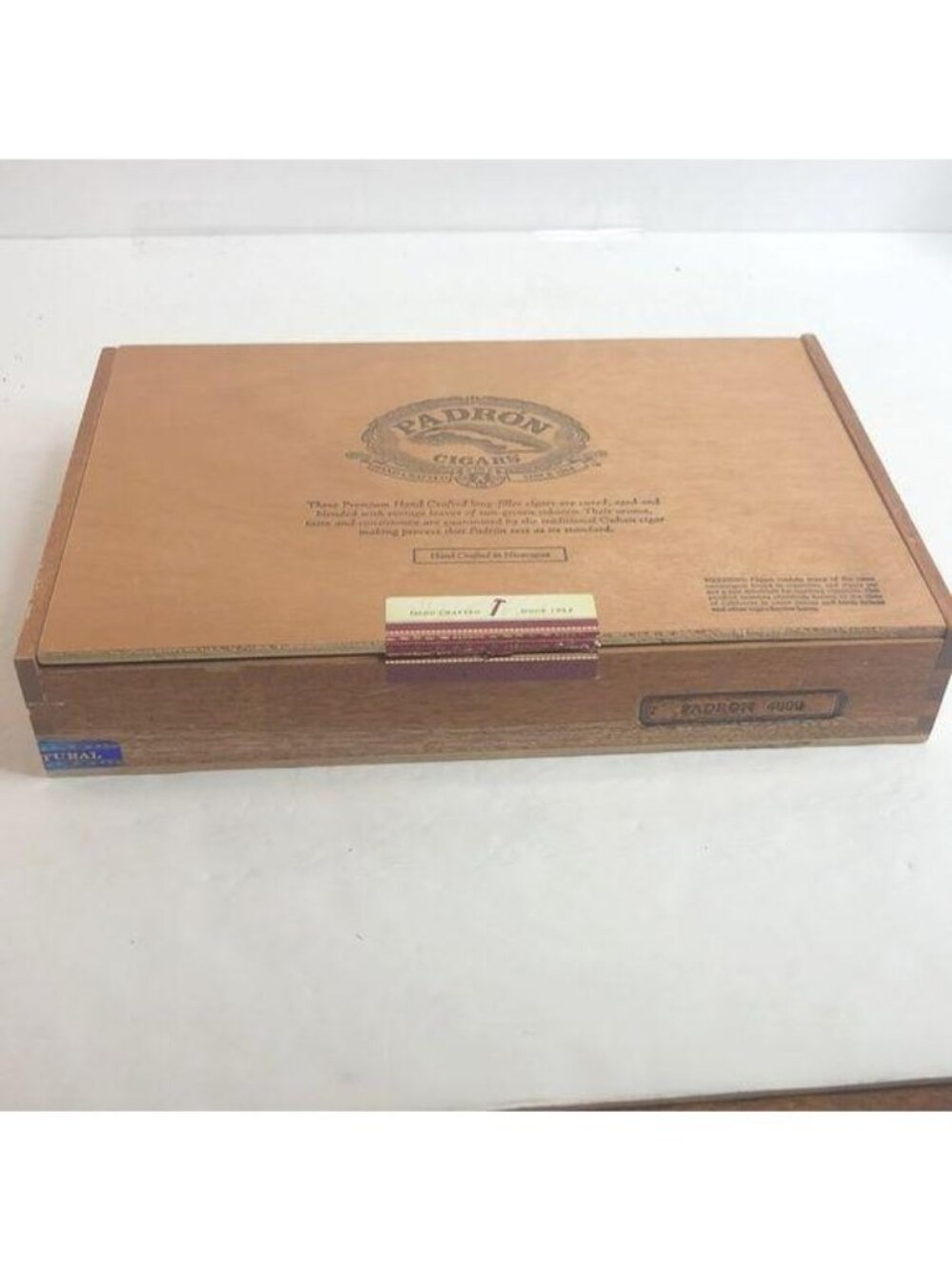 Padron 4000 Cigar Box Empty Wooden Handmade Storage Hinged